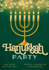Hanukah party poster A1 template