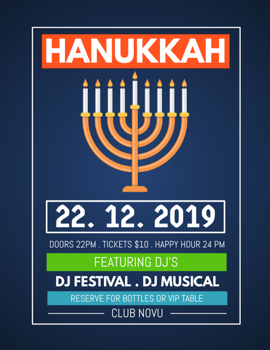 Hanukkah Shabbat Hanukah Chanukha Kwanzaa Template Postermywall