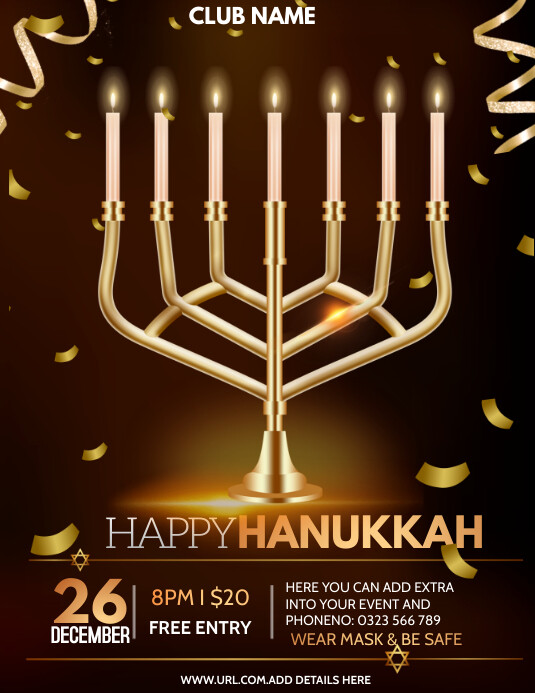 Hanukkah, Hanukah celebrations Flyer (US Letter) template
