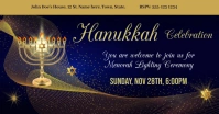Elegant Hanukkah invitation Facebook Shared Image template