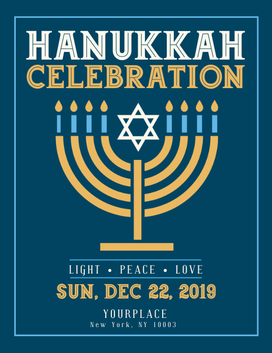 Hanukkah Flyer (US Letter) template