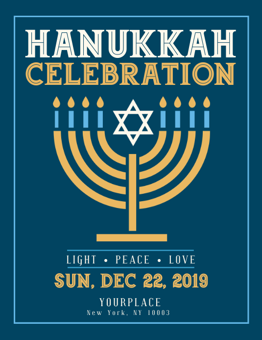 Hanukkah 传单(美国信函) template