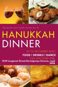 HANUKKAH DINNER FLYER Banner 4 × 6 Fuß template
