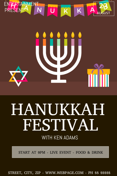 Hanukkah festival flyer template | PosterMyWall