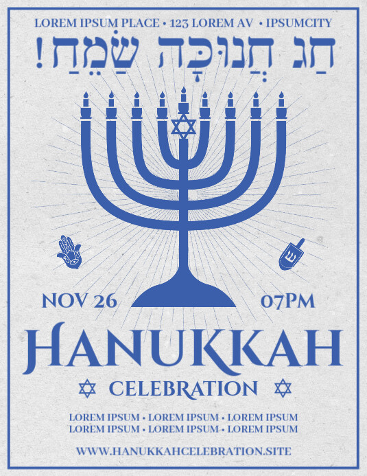 HANUKKAH FLYER Template | PosterMyWall