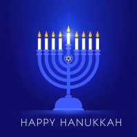 Hanukkah flyer Instagram Post template