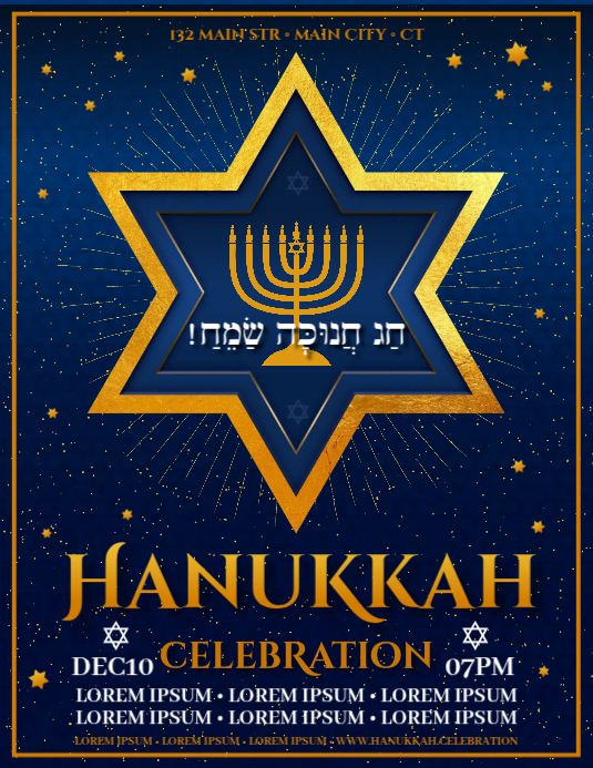 HANUKKAH FLYER Template | PosterMyWall