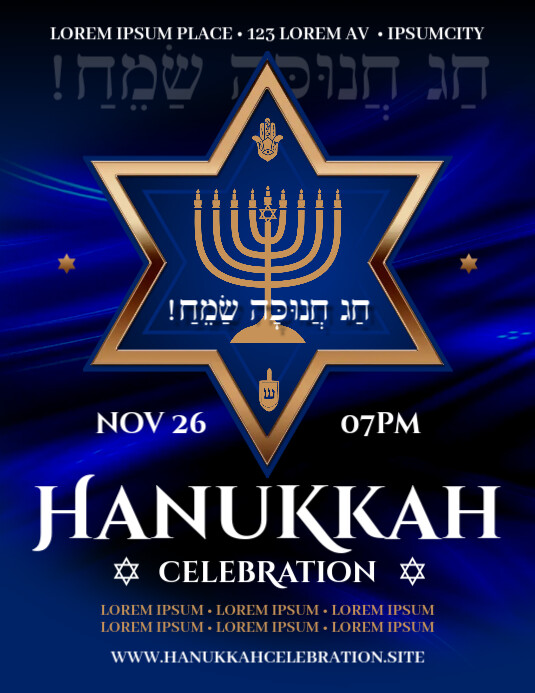 HANUKKAH FLYER Template PosterMyWall