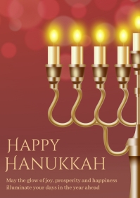 Hanukkah Greeting A4 template