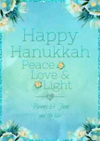 Hanukkah Modern Greeting Card A6 template