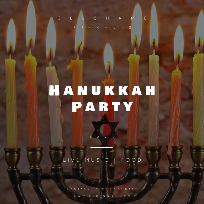 Hanukkah Party Square (1:1) template