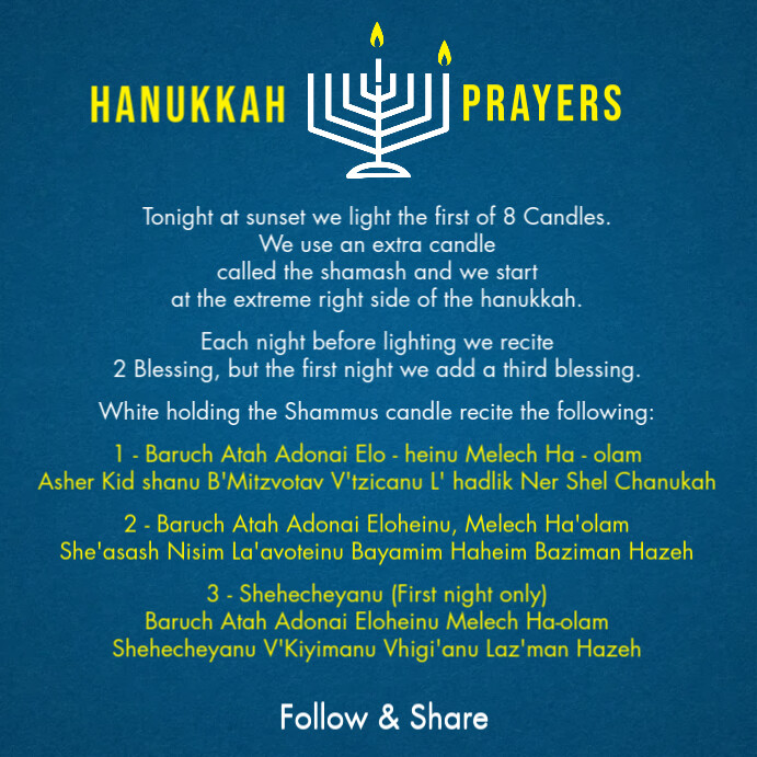 Hanukkah Prayers Post Template PosterMyWall