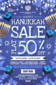 Hanukkah Sale Banner Template Poster