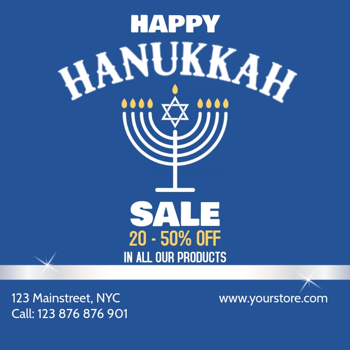 Hanukkah Sale Instagram Post Template Postermywall