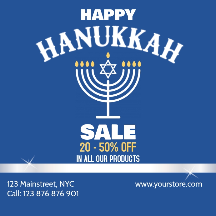 Hanukkah Sale instagram post template