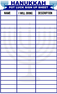 Hanukkah sign up sheet design VSA Wetlik template