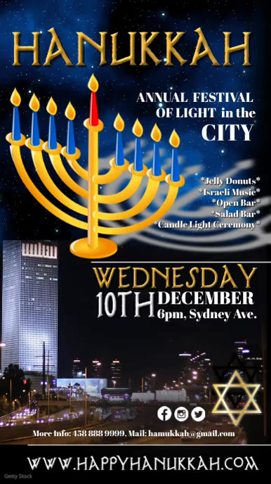 Hanukkah Video Template Postermywall