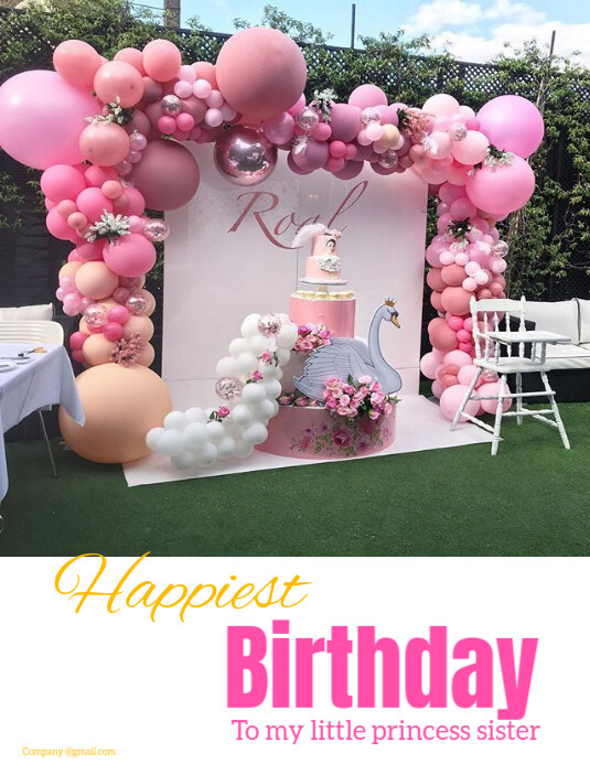 Happiest birthday Pamflet (VSA Brief) template