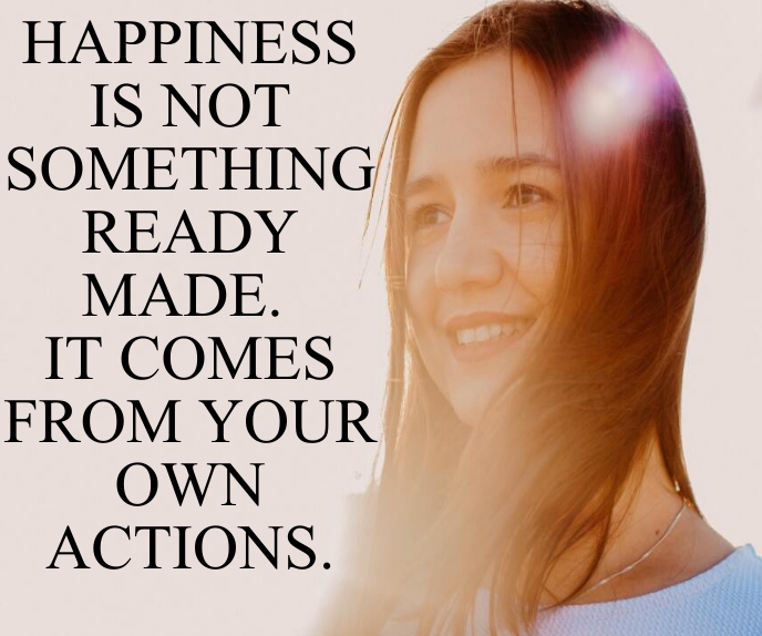 HAPPINESS AND ACTION QUOTE TEMPLATE Large Rectangle