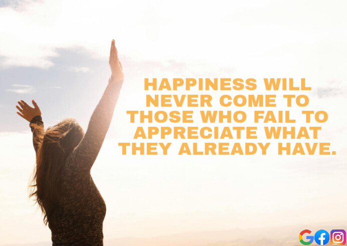 HAPPINESS AND APPRECIATE QUOTE TEMPLATE A6