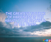 HAPPINESS AND GRATEFUL QUOTE TEMPLATE Stort rektangel