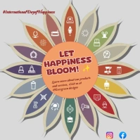 Happiness blooms day Wpis na Instagrama template