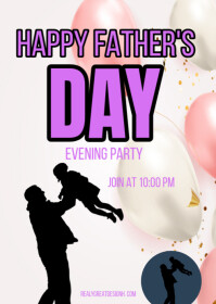 สีขาว Happy's father day party now enjoy and cele A6 Template