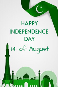 Happy 14 of August  independence day poster template