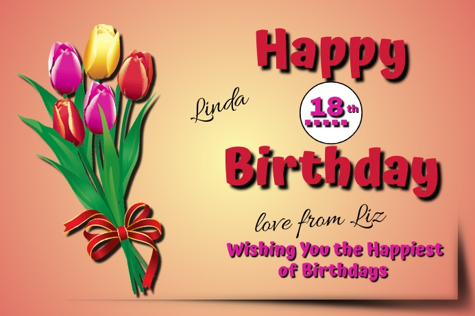 Happy 18th Birthday Template PosterMyWall Happy 18th Birthday Template PosterMyWall