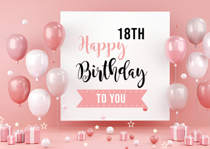 Happy 18th birthday poster ad design Ikhadi leposi template