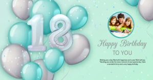 HAPPY 18TH BIRTHDAY WISH CARD Design Template ภาพที่แชร์บน Facebook