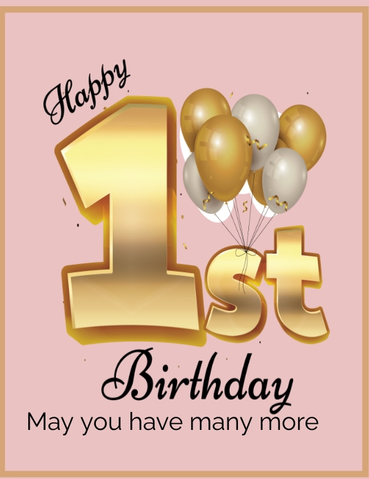 happy 1st birthday Template | PosterMyWall
