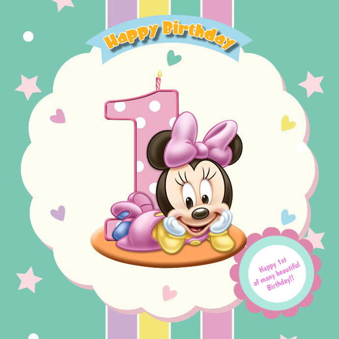 Happy 1st Birthday Template | PosterMyWall