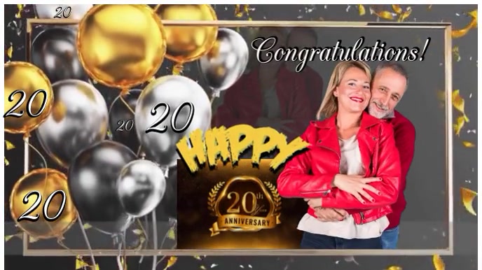 Happy 20th anniversary Digitalanzeige (16:9) template