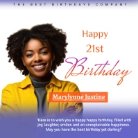 Happy 21st birthday flyer template Instagram 帖子