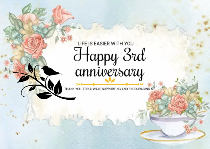 Happy 3rd Anniversary Template PosterMyWall