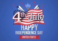 Happy 4th July Independence Day Postcard template