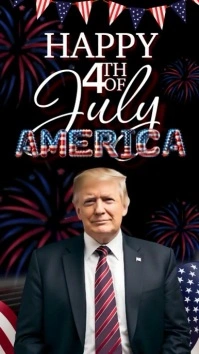 HAPPY 4TH OF JULY AMERICA DONALD TRUMP DESIGN Instagram Story template
