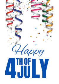 Happy 4th of July card best wishes A4 template