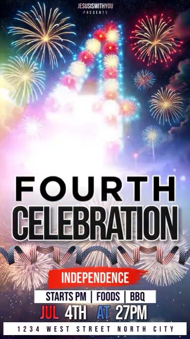 happy 4th of july celebration ad template Ecrã digital (9:16)