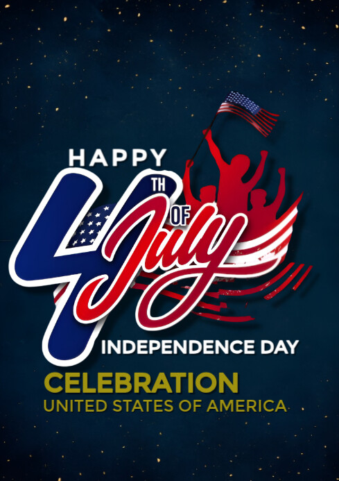 Happy 4th of July celebration A4 template