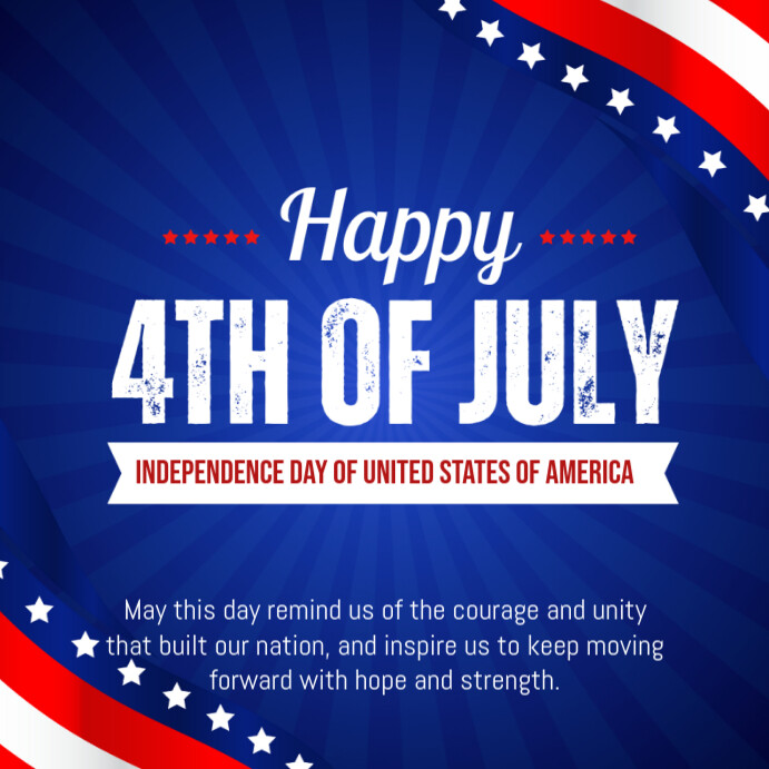 Happy 4th of July Publicação no Instagram template