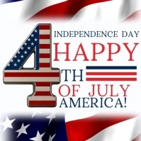 Happy 4th of july instagram square design template สี่เหลี่ยมจัตุรัส (1:1)