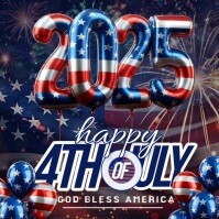 Happy 4th of July instagram square post design template Quadrat (1:1)