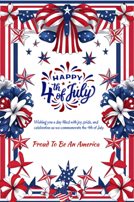 Happy 4th of July Template 2025 Banner 4' × 6'