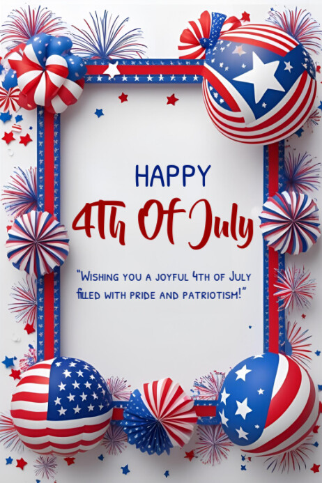 Happy 4th of July Template 2025 Cartaz
