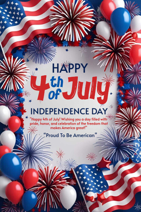 Happy 4th of July template 2025 Cartaz