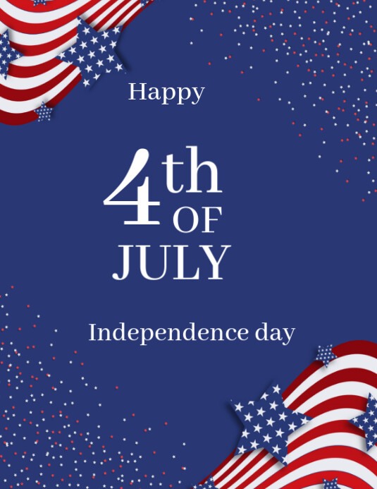 Happy 4th of July template 2025 Folheto (US Letter)