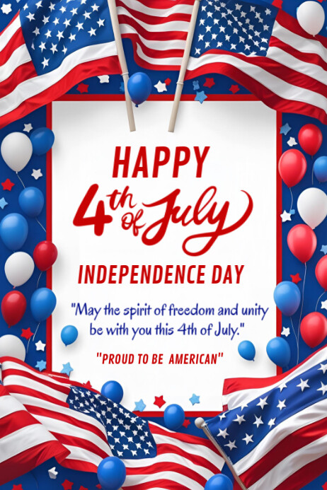 Happy 4th of July template 2025 Cartaz