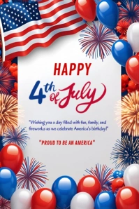 Happy 4th of July template 2025 Affiche